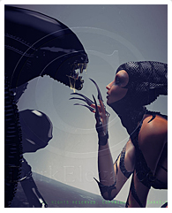 Beauty and the Beast In honor of HR Giger by Art-of-DarkElegance