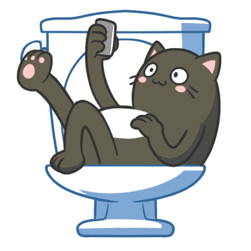 Toilet Cat (WeChat Emoticon Challenge) by zephleit