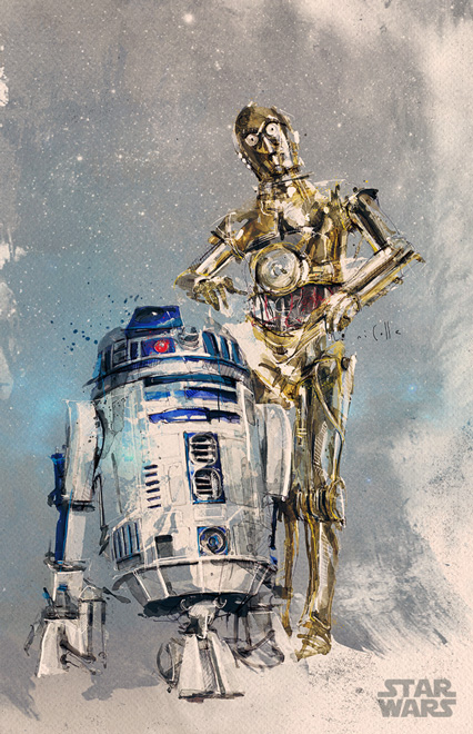 r2d2 c3po - Disney commission (Star Wars)